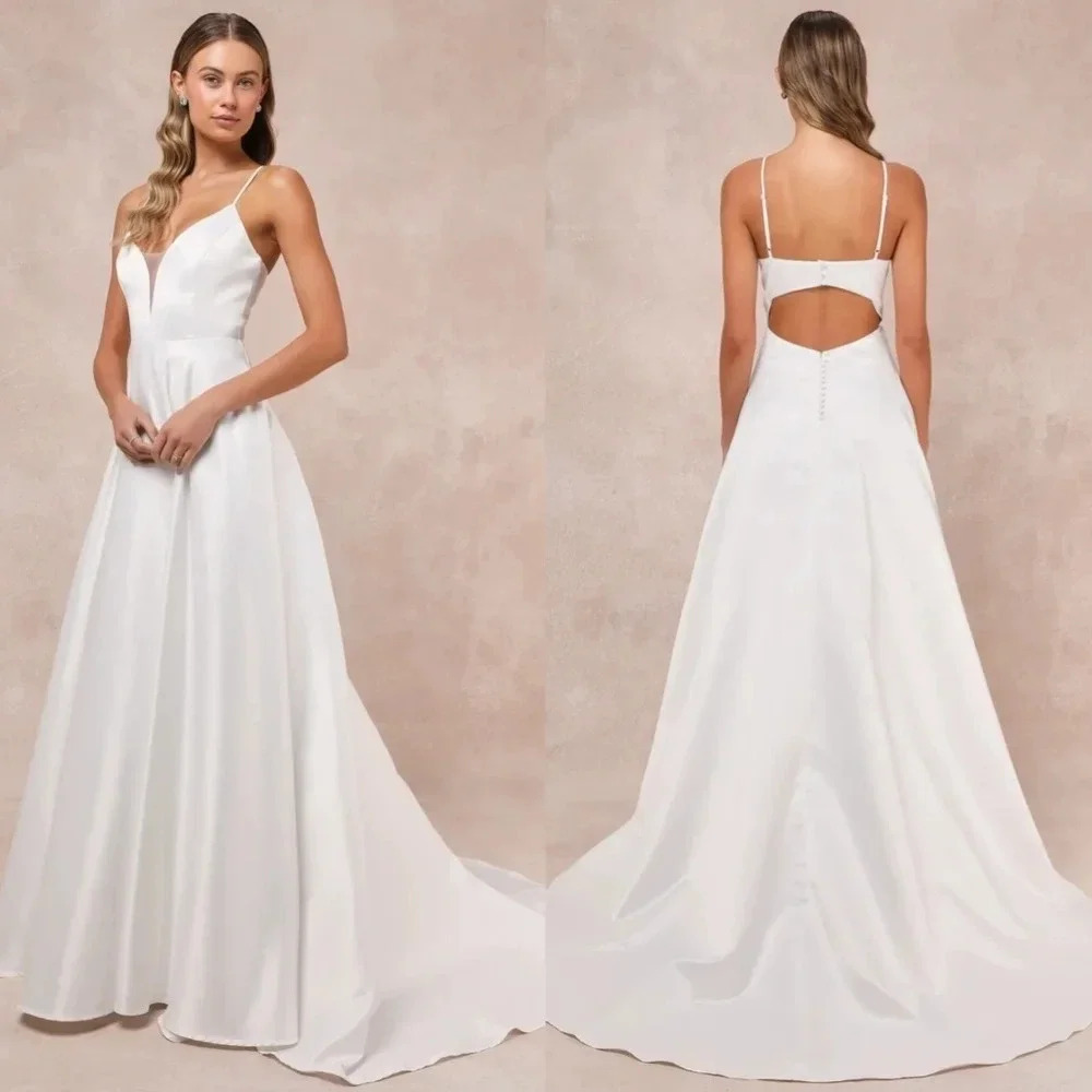 Lulus Exceptional Passion White Satin Cutout Maxi Dress With Pockets Wedding